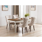 Velvet Upholstered Dining Chair with Wing Back Modern Kitchen Chair with Nailhead Trim Wood Frame Side Chair, Set of 2