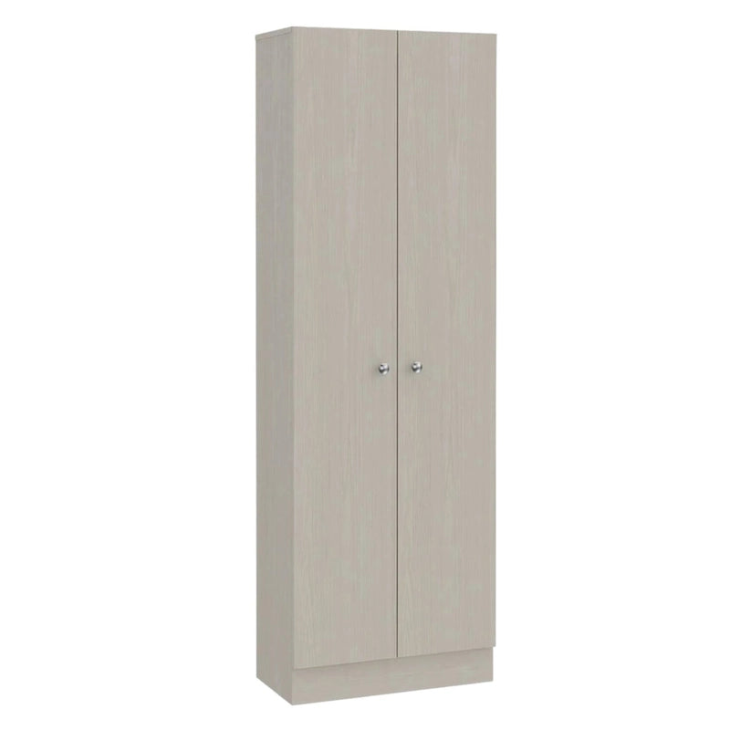HomeRoots 71 Light Gray Wood Pantry Or Storage Closet - 23.6' X '70.8' X '11.8