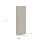 HomeRoots 71 Light Gray Wood Pantry Or Storage Closet - 23.6' X '70.8' X '11.8