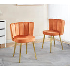 Velvet Dining Chairs with Gold Legs (Set of 2)