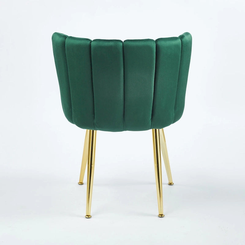 Velvet Dining Chairs with Gold Legs (Set of 2)