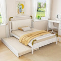 Queen Wood Platform Bed with 2 Drawers & Twin XL Trundle