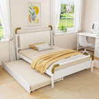 Queen Wood Platform Bed with 2 Drawers & Twin XL Trundle