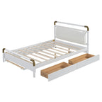 Queen Wood Platform Bed with 2 Drawers & Twin XL Trundle