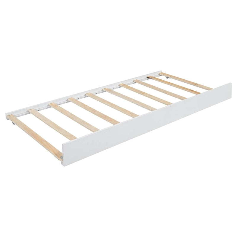 Queen Wood Platform Bed with 2 Drawers & Twin XL Trundle