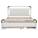 Queen Wood Platform Bed with 2 Drawers & Twin XL Trundle