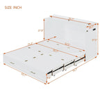 Full Size Murphy Bed Wall Bed with drawer and a set of Sockets & USB Ports, Pulley Structure Design