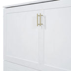 Full Size Murphy Bed Wall Bed with drawer and a set of Sockets & USB Ports, Pulley Structure Design