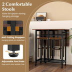 Costway 3 PCS Rolling Dining Table Set Extendable Kitchen Table 2