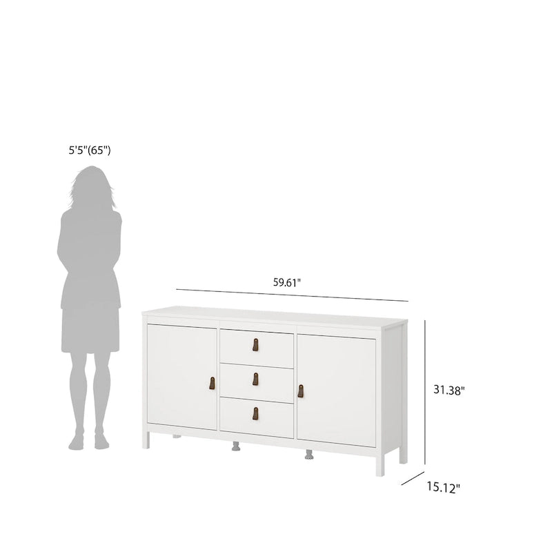 Porch & Den Madrid 2-Door Sideboard with 3-Drawers