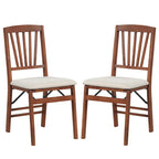 Costway 2/4 Set Kitchen Chairs with Rubber Wood Frame Upholstered Seat