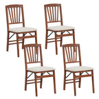 Costway 2/4 Set Kitchen Chairs with Rubber Wood Frame Upholstered Seat