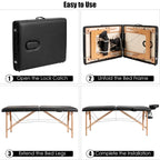Costway 84L Portable Massage Table Adjustable Facial Spa Bed Tattoo