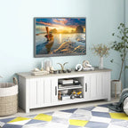 Gymax Farmhouse TV Stand for TVs up to 65 Media Console Center w/