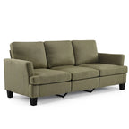 83.5 Upholstered Square Arm Suede Sofa