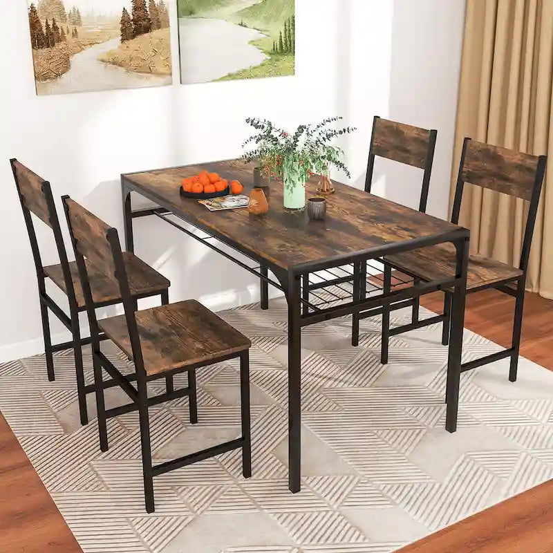 Gymax Set of 2 Dining Chairs w/Metal Legs Slanted Back Wide Seat for