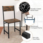 Gymax Set of 2 Dining Chairs w/Metal Legs Slanted Back Wide Seat for