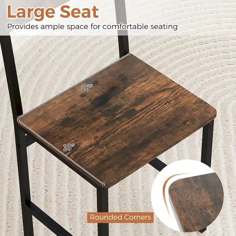 Gymax Set of 2 Dining Chairs w/Metal Legs Slanted Back Wide Seat for