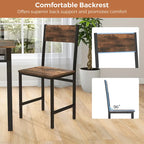 Gymax Set of 2 Dining Chairs w/Metal Legs Slanted Back Wide Seat for
