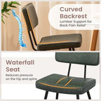 Costway Dining Chairs Set of 2 with PU Leather Cover Filled Sponge - See Details