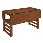 Extendable Wood Dining Table and Chairs Set Mid-Century Modern Dining Table and Chairs Set with 2 Drop Leaves and Storage Shelf