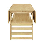 Extendable Wood Dining Table and Chairs Set Mid-Century Modern Dining Table and Chairs Set with 2 Drop Leaves and Storage Shelf