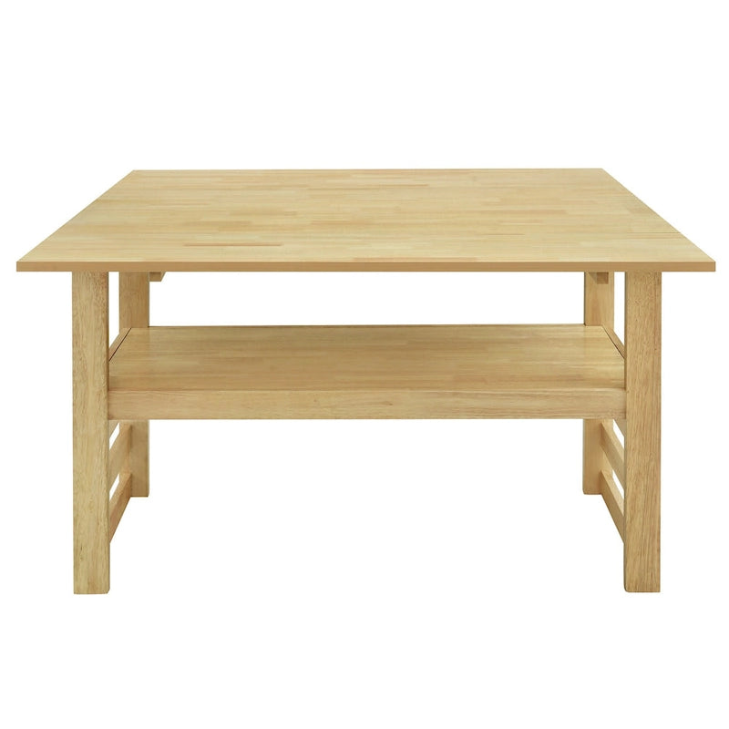 Extendable Wood Dining Table and Chairs Set Mid-Century Modern Dining Table and Chairs Set with 2 Drop Leaves and Storage Shelf
