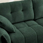 110.2 Chenille 3-Seater Sofa Set with Ottoman and Pillows, Solid Wood Frame and High-Resilience Cushions