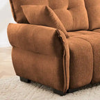 110.2 Chenille 3-Seater Sofa Set with Ottoman and Pillows, Solid Wood Frame and High-Resilience Cushions