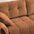 110.2 Chenille 3-Seater Sofa Set with Ottoman and Pillows, Solid Wood Frame and High-Resilience Cushions