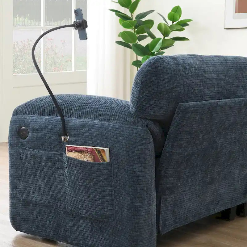 140 Chenille U-Shaped Modular Sectional Sofa with 31.5 Wide Seats, USB/Type-C Chargers & Storage Pockets
