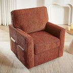 Accent Barrel Chair with Side Pockets360 Swivel Office Chair Chenille Armchair for Office