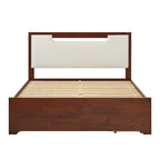 Walker Edison Mid Century Modern Solid Wood Storage Platform Bed