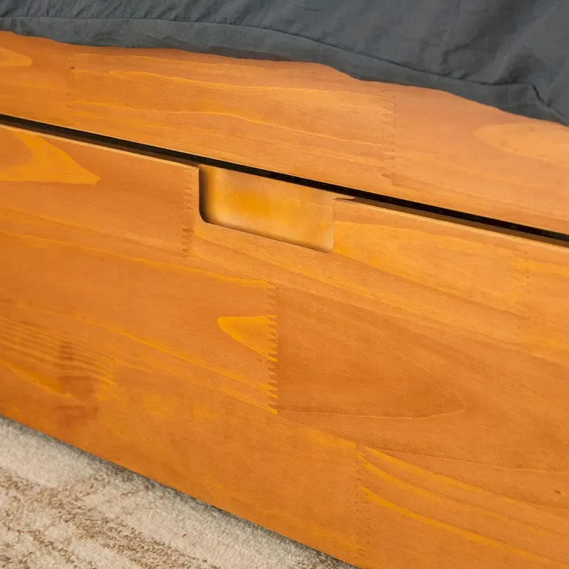 Walker Edison Mid Century Modern Solid Wood Storage Platform Bed