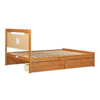Walker Edison Mid Century Modern Solid Wood Storage Platform Bed