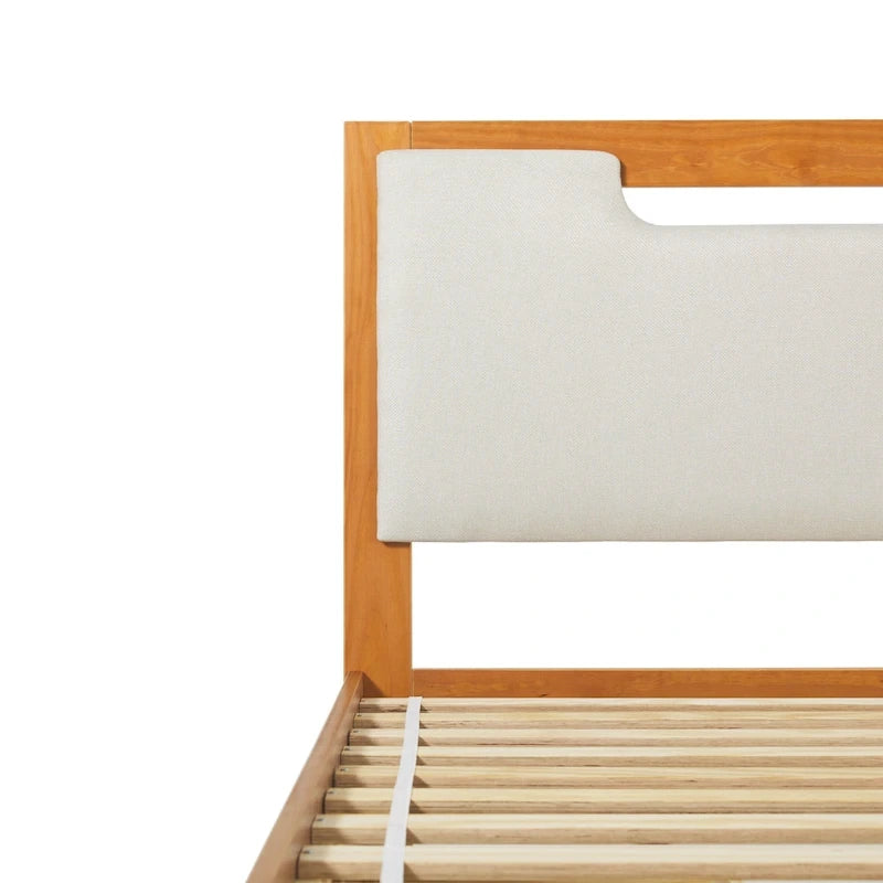 Walker Edison Mid Century Modern Solid Wood Storage Platform Bed