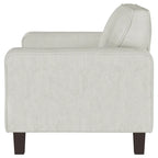 Dero Loveseat, 58 Inch, Light Gray Faux Corduroy, Modern Track Arms
