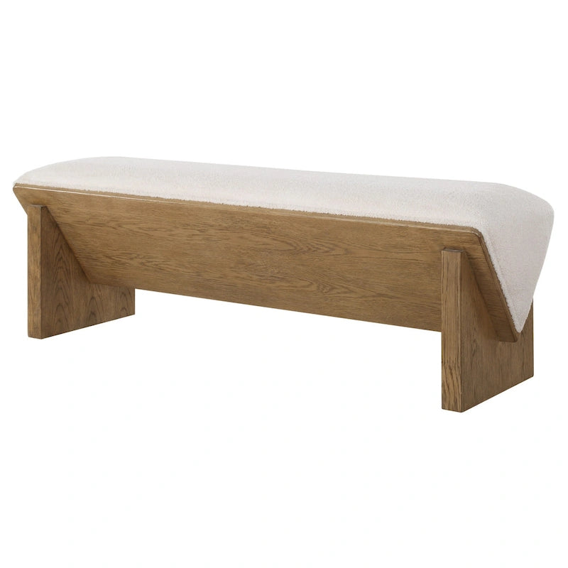 Uttermost 23806 Wedged 59 Wide Wood Framed Polyester Bench