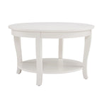 Traditional Round Coffee Table Wooden Centerpiece Table with Open Storage Shelves, for Living Room Bedroom Apartment Studio