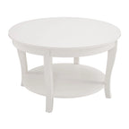 Traditional Round Coffee Table Wooden Centerpiece Table with Open Storage Shelves, for Living Room Bedroom Apartment Studio