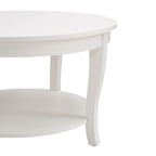Traditional Round Coffee Table Wooden Centerpiece Table with Open Storage Shelves, for Living Room Bedroom Apartment Studio
