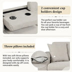 Roomfitters Modern L-Shape Sectional Sofa with Storage Ottoman, Reversible Chaise, Two Pillows, and Cup Holder
