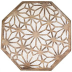 18 Walnut Brown and Brushed White Octagonal Side Table