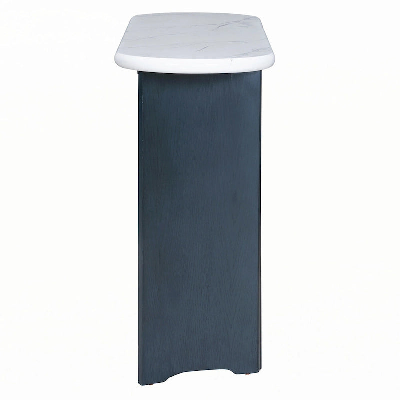 Narrow Console Table, Entryway Table,Navy+White