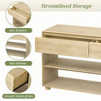 Console Table with Drawers and Shelves for Entryway