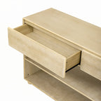 Console Table with Drawers and Shelves for Entryway