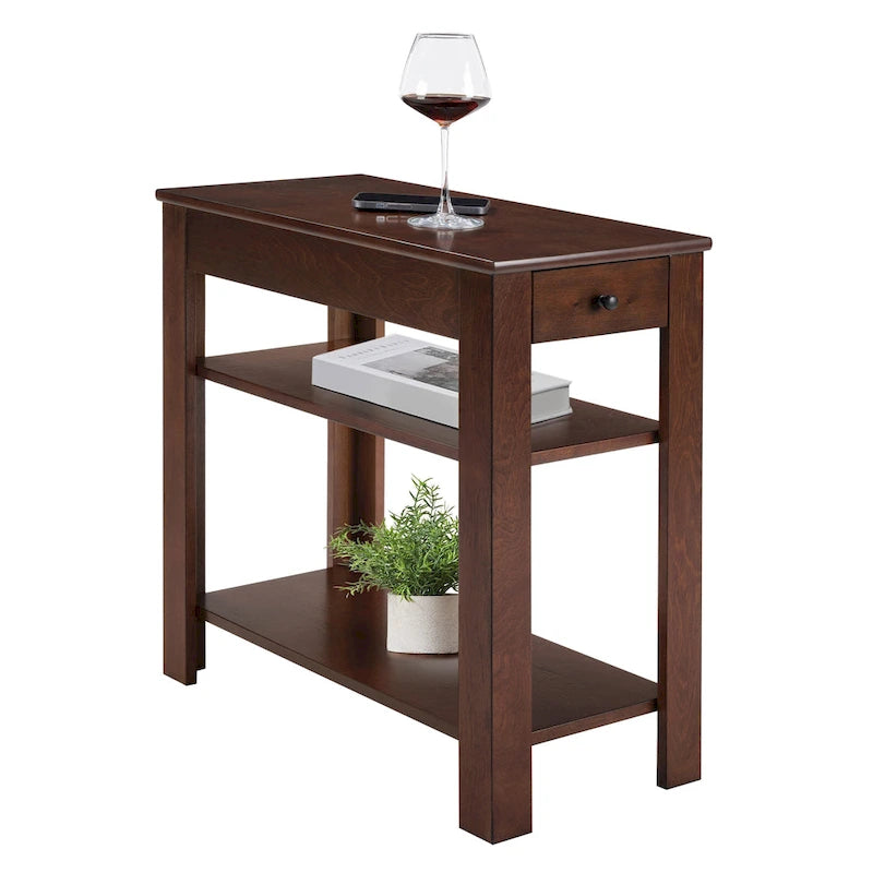 Single-Drawer Sofa Side Table with Shelf