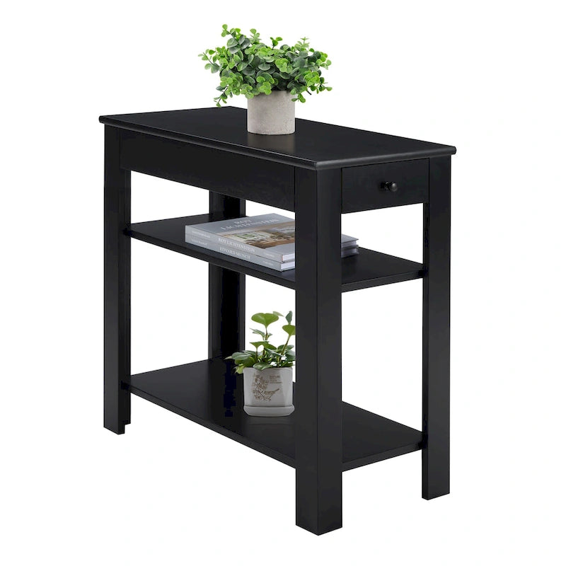 Single-Drawer Sofa Side Table with Shelf