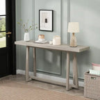 Stylish 60 Console Table, Rectangular Outdoor Entryway Table with Sturdy Construction for Hall Use