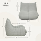 HOMCOM Bean Bag Chair for Adults, Giant Fireside Chair Lazy Sofa, Bean Bag Sofa with High Density Comfortable Foam
